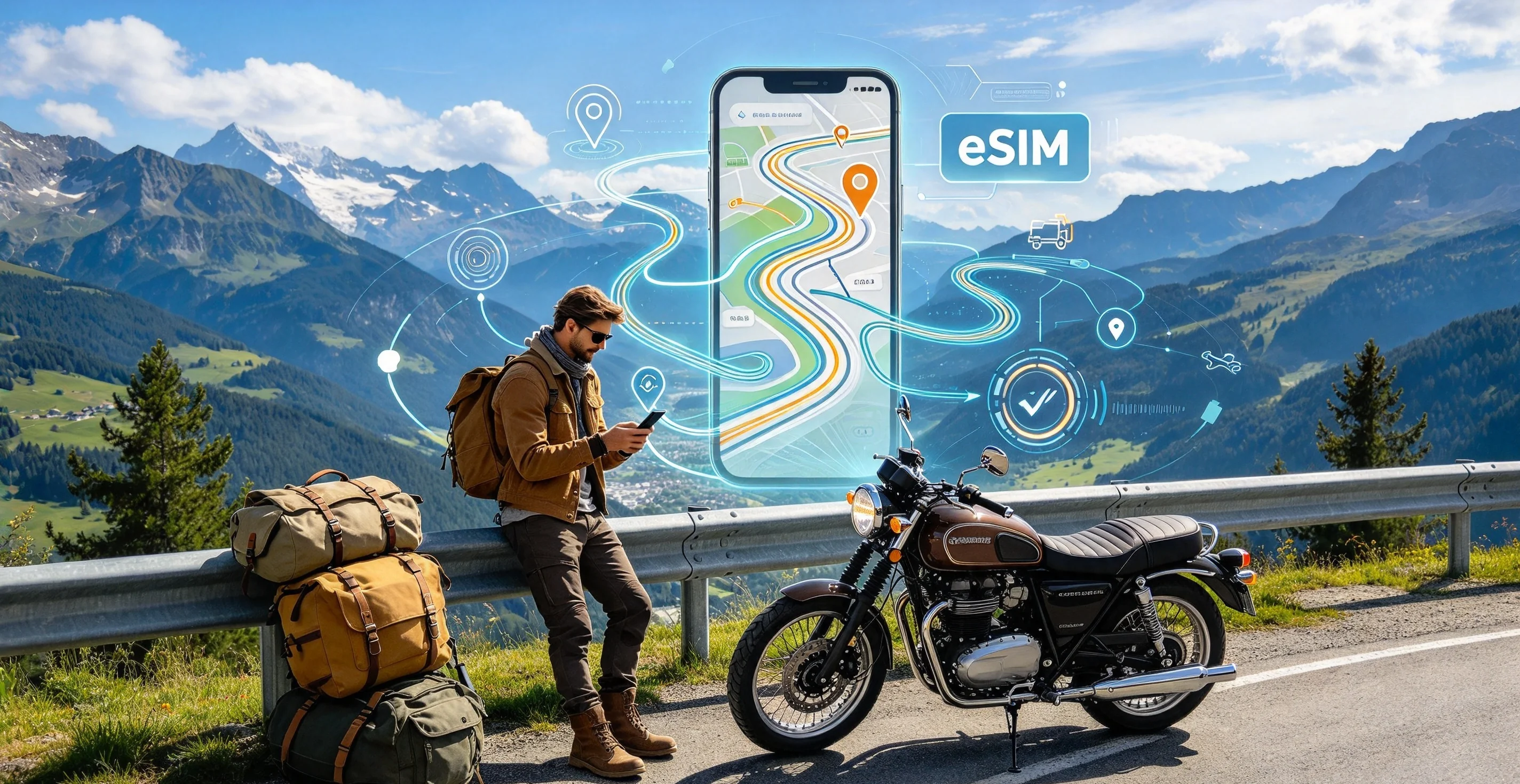 India travel eSIM data plans comparison illustration